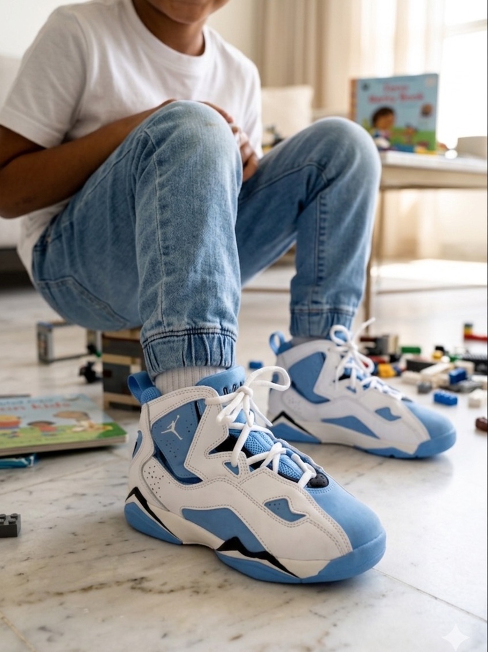 Jordan True Flight Sneakers 4.5Y White Blue